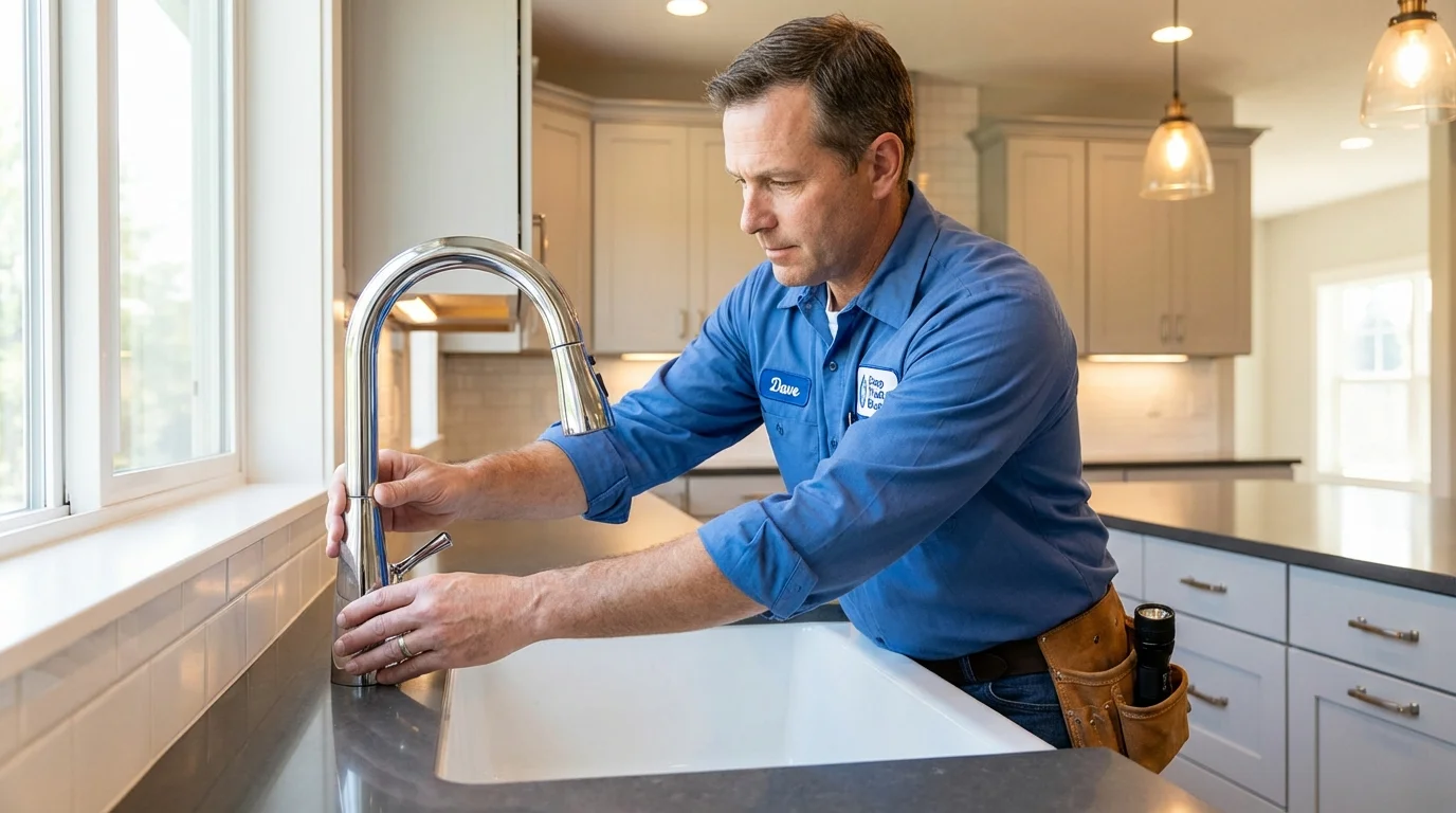 Kitchen faucet installation by Johns Plumbing LLC in Reidsville
