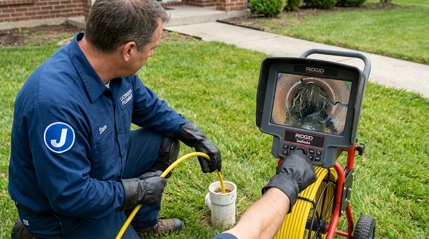 Sewer camera inspection being performed by Johns Plumbing LLC in Reidsville